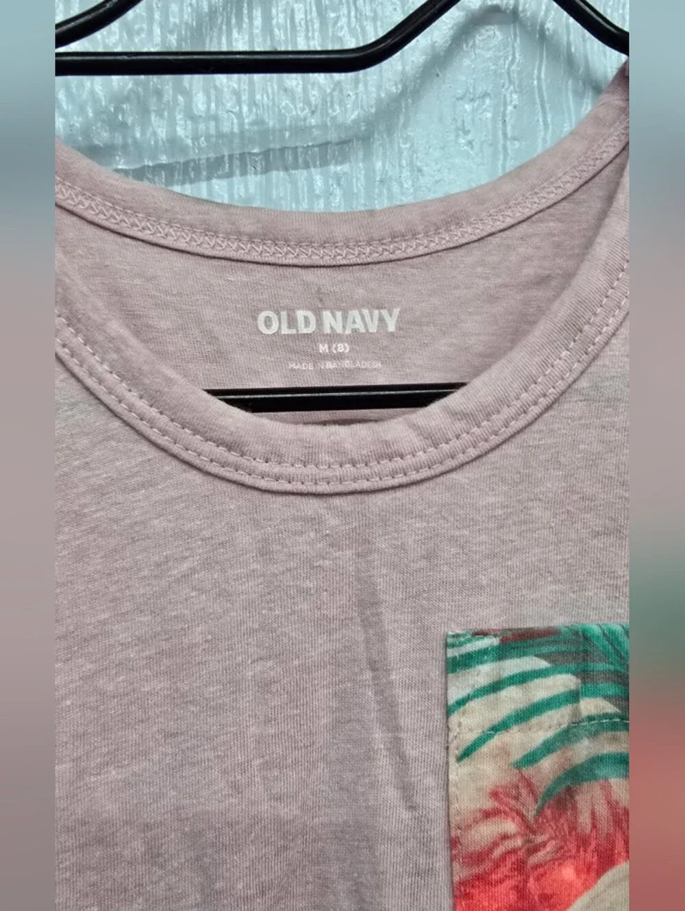 Old Navy Kids Medium Pink Tropical Pocket Tank